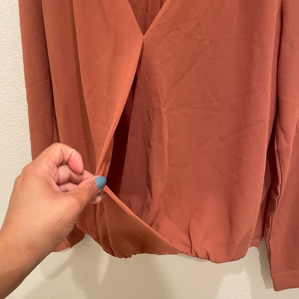 Forever 21 Rust Orange Wrap Blouse | Women’s Small​​​ - Picture 4 of 8